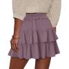 image:imageonlypuff Flowy Shorts for Women Ruffle Skorts Tiered Teen Girls Country Concert Outfits Golf Tennis Skort Under Sweater Skirt 01purple