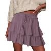 image:imageonlypuff Flowy Shorts for Women Ruffle Skorts Tiered Teen Girls Country Concert Outfits Golf Tennis Skort Under Sweater Skirt 01purple