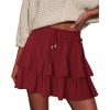 image:imageonlypuff Flowy Shorts for Women Ruffle Skorts Tiered Teen Girls Country Concert Outfits Golf Tennis Skort Under Sweater Skirt 01red