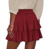 image:imageonlypuff Flowy Shorts for Women Ruffle Skorts Tiered Teen Girls Country Concert Outfits Golf Tennis Skort Under Sweater Skirt 01red