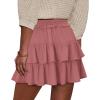 image:imageonlypuff Flowy Shorts for Women Ruffle Skorts Tiered Teen Girls Country Concert Outfits Golf Tennis Skort Under Sweater Skirt 01red Bean