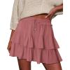 image:imageonlypuff Flowy Shorts for Women Ruffle Skorts Tiered Teen Girls Country Concert Outfits Golf Tennis Skort Under Sweater Skirt 01red Bean