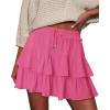 image:imageonlypuff Flowy Shorts for Women Ruffle Skorts Tiered Teen Girls Country Concert Outfits Golf Tennis Skort Under Sweater Skirt 01rose