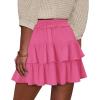 image:imageonlypuff Flowy Shorts for Women Ruffle Skorts Tiered Teen Girls Country Concert Outfits Golf Tennis Skort Under Sweater Skirt 01rose