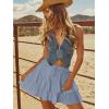 image:imageonlypuff Flowy Shorts for Women Ruffle Skorts Tiered Teen Girls Country Concert Outfits Golf Tennis Skort Under Sweater Skirt 01sapphire Blue