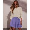 image:imageonlypuff Flowy Shorts for Women Ruffle Skorts Tiered Teen Girls Country Concert Outfits Golf Tennis Skort Under Sweater Skirt 01violet