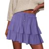 image:imageonlypuff Flowy Shorts for Women Ruffle Skorts Tiered Teen Girls Country Concert Outfits Golf Tennis Skort Under Sweater Skirt 01violet