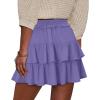 image:imageonlypuff Flowy Shorts for Women Ruffle Skorts Tiered Teen Girls Country Concert Outfits Golf Tennis Skort Under Sweater Skirt 01violet