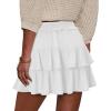 image:imageonlypuff Flowy Shorts for Women Ruffle Skorts Tiered Teen Girls Country Concert Outfits Golf Tennis Skort Under Sweater Skirt 01white