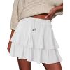 image:imageonlypuff Flowy Shorts for Women Ruffle Skorts Tiered Teen Girls Country Concert Outfits Golf Tennis Skort Under Sweater Skirt 01white