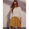 image:imageonlypuff Flowy Shorts for Women Ruffle Skorts Tiered Teen Girls Country Concert Outfits Golf Tennis Skort Under Sweater Skirt 01yellow
