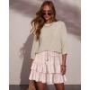image:imageonlypuff Flowy Shorts for Women Ruffle Skorts Tiered Teen Girls Country Concert Outfits Golf Tennis Skort Under Sweater Skirt 03apricot Pink