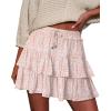 image:imageonlypuff Flowy Shorts for Women Ruffle Skorts Tiered Teen Girls Country Concert Outfits Golf Tennis Skort Under Sweater Skirt 03apricot Pink