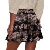 image:imageonlypuff Flowy Shorts for Women Ruffle Skorts Tiered Teen Girls Country Concert Outfits Golf Tennis Skort Under Sweater Skirt 03black Floral