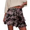 image:imageonlypuff Flowy Shorts for Women Ruffle Skorts Tiered Teen Girls Country Concert Outfits Golf Tennis Skort Under Sweater Skirt 03black Floral