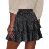 image:imageonlypuff Flowy Shorts for Women Ruffle Skorts Tiered Teen Girls Country Concert Outfits Golf Tennis Skort Under Sweater Skirt 03black Tulip