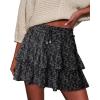 image:imageonlypuff Flowy Shorts for Women Ruffle Skorts Tiered Teen Girls Country Concert Outfits Golf Tennis Skort Under Sweater Skirt 03black Tulip