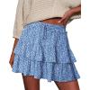 image:imageonlypuff Flowy Shorts for Women Ruffle Skorts Tiered Teen Girls Country Concert Outfits Golf Tennis Skort Under Sweater Skirt 03blue White