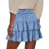 image:imageonlypuff Flowy Shorts for Women Ruffle Skorts Tiered Teen Girls Country Concert Outfits Golf Tennis Skort Under Sweater Skirt 03blue White
