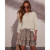 image:imageonlypuff Flowy Shorts for Women Ruffle Skorts Tiered Teen Girls Country Concert Outfits Golf Tennis Skort Under Sweater Skirt 03floralbrown