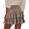 image:imageonlypuff Flowy Shorts for Women Ruffle Skorts Tiered Teen Girls Country Concert Outfits Golf Tennis Skort Under Sweater Skirt 03floralbrown