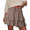 image:imageonlypuff Flowy Shorts for Women Ruffle Skorts Tiered Teen Girls Country Concert Outfits Golf Tennis Skort Under Sweater Skirt 03floralbrown