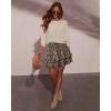 image:imageonlypuff Flowy Shorts for Women Ruffle Skorts Tiered Teen Girls Country Concert Outfits Golf Tennis Skort Under Sweater Skirt 03leopard Print