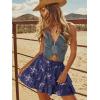 image:imageonlypuff Flowy Shorts for Women Ruffle Skorts Tiered Teen Girls Country Concert Outfits Golf Tennis Skort Under Sweater Skirt 03navy Blue