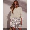 image:imageonlypuff Flowy Shorts for Women Ruffle Skorts Tiered Teen Girls Country Concert Outfits Golf Tennis Skort Under Sweater Skirt 03orange Blue