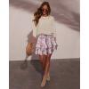 image:imageonlypuff Flowy Shorts for Women Ruffle Skorts Tiered Teen Girls Country Concert Outfits Golf Tennis Skort Under Sweater Skirt 03pink Rose