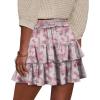 image:imageonlypuff Flowy Shorts for Women Ruffle Skorts Tiered Teen Girls Country Concert Outfits Golf Tennis Skort Under Sweater Skirt 03pink Rose