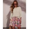 image:imageonlypuff Flowy Shorts for Women Ruffle Skorts Tiered Teen Girls Country Concert Outfits Golf Tennis Skort Under Sweater Skirt 03red Floral