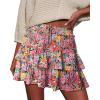 image:imageonlypuff Flowy Shorts for Women Ruffle Skorts Tiered Teen Girls Country Concert Outfits Golf Tennis Skort Under Sweater Skirt 03red Floral