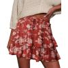 image:imageonlypuff Flowy Shorts for Women Ruffle Skorts Tiered Teen Girls Country Concert Outfits Golf Tennis Skort Under Sweater Skirt 03red Flower