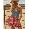 image:imageonlypuff Flowy Shorts for Women Ruffle Skorts Tiered Teen Girls Country Concert Outfits Golf Tennis Skort Under Sweater Skirt 03red Flower