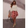 image:imageonlypuff Flowy Shorts for Women Ruffle Skorts Tiered Teen Girls Country Concert Outfits Golf Tennis Skort Under Sweater Skirt 03red Flower