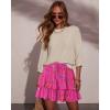 image:imageonlypuff Flowy Shorts for Women Ruffle Skorts Tiered Teen Girls Country Concert Outfits Golf Tennis Skort Under Sweater Skirt 03rose