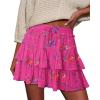 image:imageonlypuff Flowy Shorts for Women Ruffle Skorts Tiered Teen Girls Country Concert Outfits Golf Tennis Skort Under Sweater Skirt 03rose