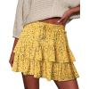 image:imageonlypuff Flowy Shorts for Women Ruffle Skorts Tiered Teen Girls Country Concert Outfits Golf Tennis Skort Under Sweater Skirt 03yellow