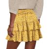 image:imageonlypuff Flowy Shorts for Women Ruffle Skorts Tiered Teen Girls Country Concert Outfits Golf Tennis Skort Under Sweater Skirt 03yellow