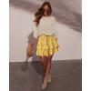 image:imageonlypuff Flowy Shorts for Women Ruffle Skorts Tiered Teen Girls Country Concert Outfits Golf Tennis Skort Under Sweater Skirt 03yellow