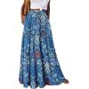 image:imageonlypuff Maxi Skirt for Women Boho Western Skirts High Waist Long Skirt with Pockets Fall Festival Outfits Clothing01 Blue Paisley