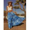 image:imageonlypuff Maxi Skirt for Women Boho Western Skirts High Waist Long Skirt with Pockets Fall Festival Outfits Clothing01 Blue Paisley