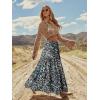 image:imageonlypuff Maxi Skirt for Women Boho Western Skirts High Waist Long Skirt with Pockets Fall Festival Outfits Clothing01 Floral Print