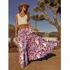 image:imageonlypuff Maxi Skirt for Women Boho Western Skirts High Waist Long Skirt with Pockets Fall Festival Outfits Clothing01 Floralrosered