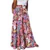 image:imageonlypuff Maxi Skirt for Women Boho Western Skirts High Waist Long Skirt with Pockets Fall Festival Outfits Clothing01 Floralrosered