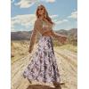 image:imageonlypuff Maxi Skirt for Women Boho Western Skirts High Waist Long Skirt with Pockets Fall Festival Outfits Clothing01 Greypinkflower