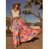 image:imageonlypuff Maxi Skirt for Women Boho Western Skirts High Waist Long Skirt with Pockets Fall Festival Outfits Clothing01 Orange Flower