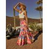 image:imageonlypuff Maxi Skirt for Women Boho Western Skirts High Waist Long Skirt with Pockets Fall Festival Outfits Clothing01 Orange Flower