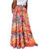 image:imageonlypuff Maxi Skirt for Women Boho Western Skirts High Waist Long Skirt with Pockets Fall Festival Outfits Clothing01 Orange Flower